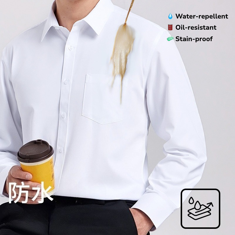 Office Tech Wear - Camicia da uomo a maniche lunghe
