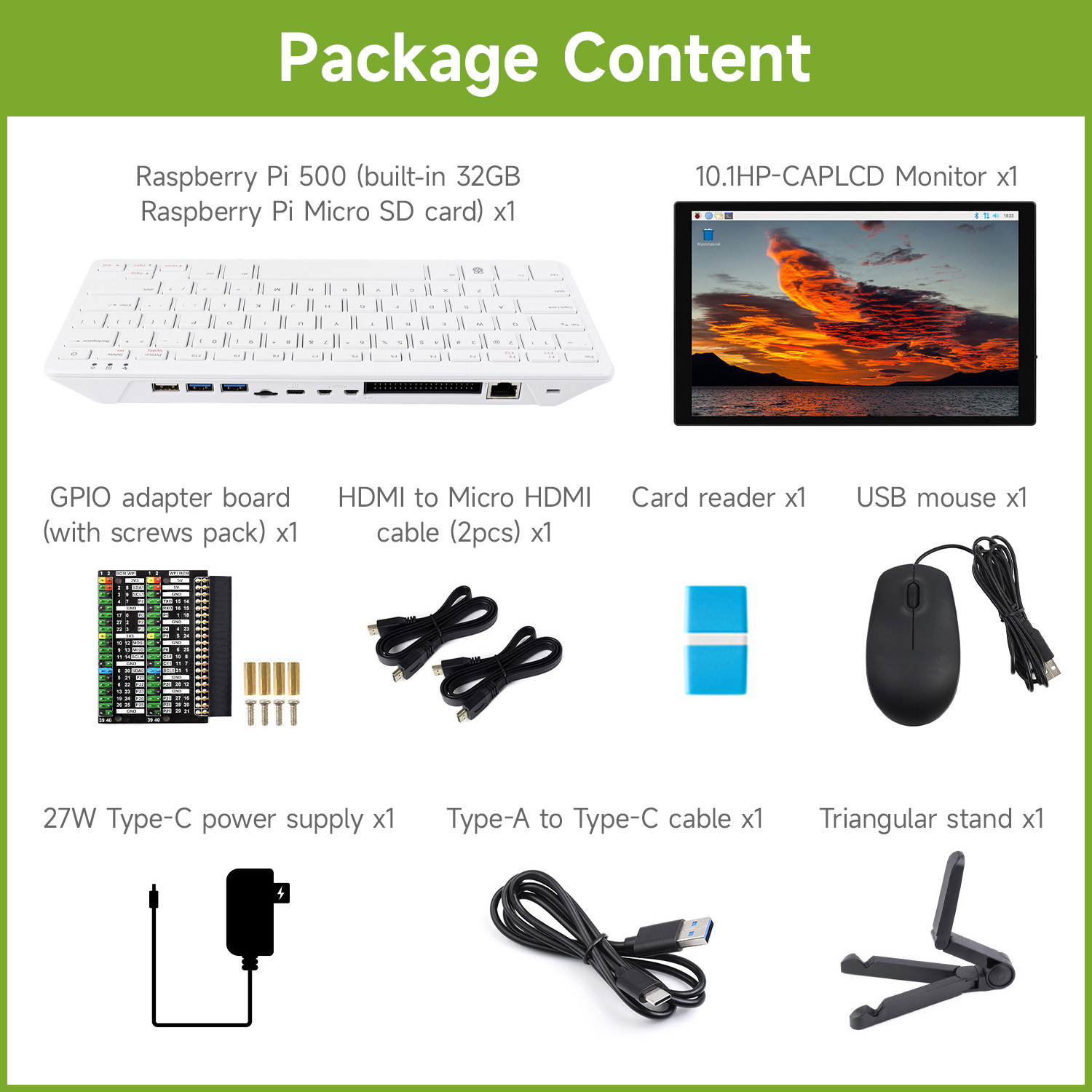 Raspberry Pi Keyboard - Raspberry Pi 500 con accessorio Waveshare,