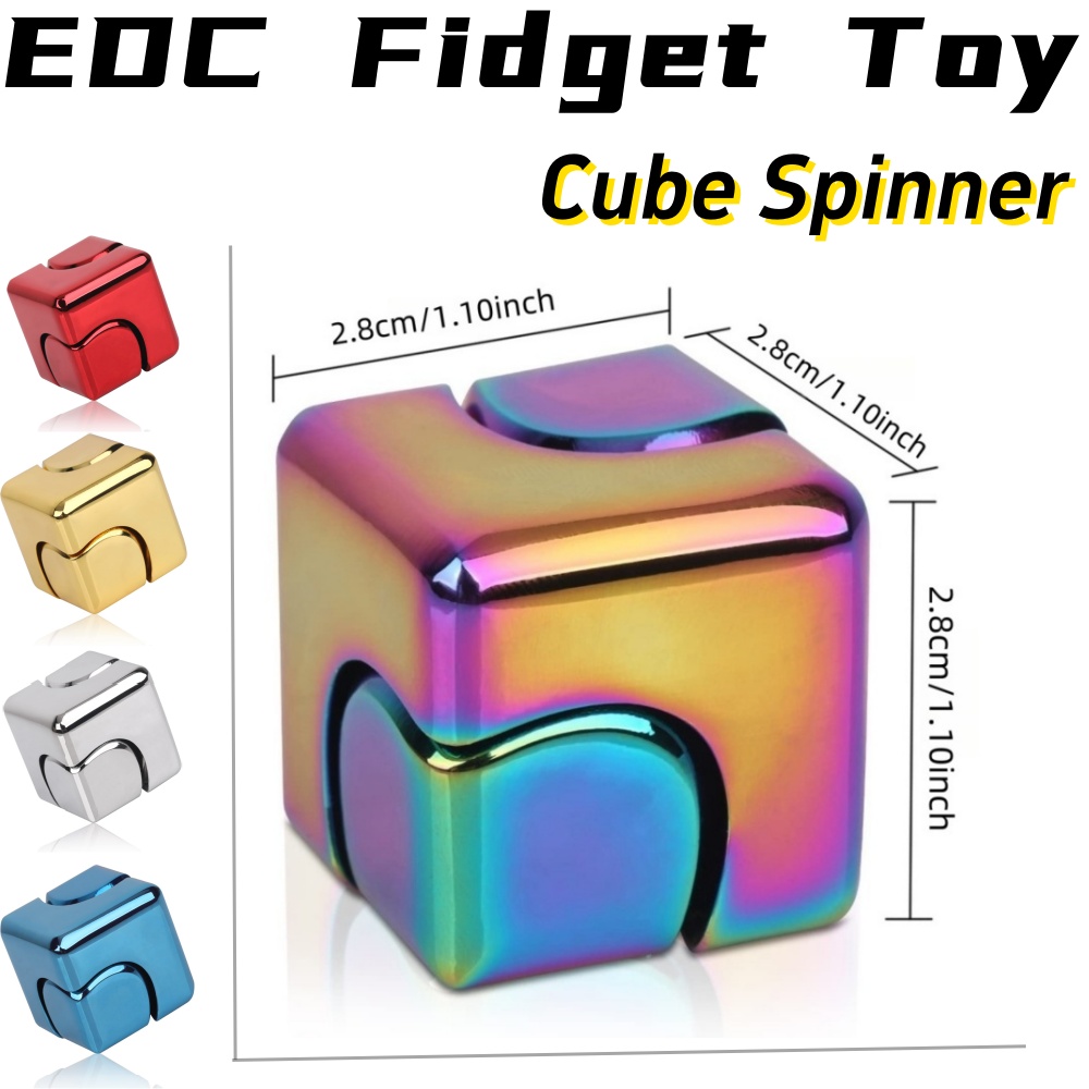 Cool Office Tech Gadgets - Giocattolo cubo Fidget Spinner in metallo